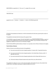 Form F80 Notice of Appeal - Standard Directions - British Columbia, Canada, Page 2