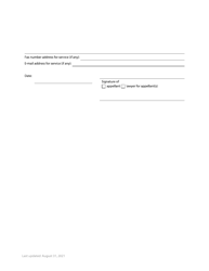 Form F80 Notice of Appeal - Standard Directions - British Columbia, Canada, Page 3