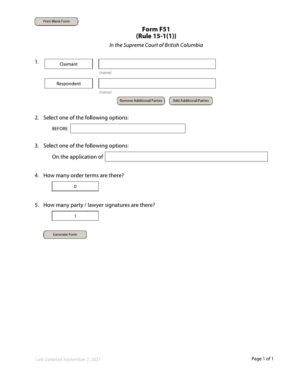 Order Made After Application Example Form F51 Download Fillable PDF or Fill Online Order Made After ...