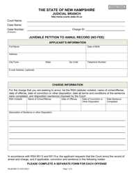 Document preview: Form NHJB-2981-D Juvenile Petition to Annul Record (No Fee) - New Hampshire