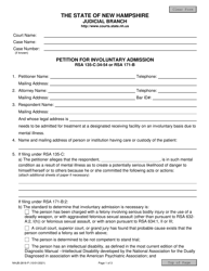 Form NHJB-2818-P Petition for Involuntary Admission - New Hampshire