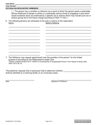 Form NHJB-2818-P Petition for Involuntary Admission - New Hampshire, Page 2