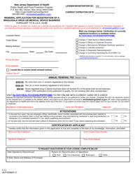 Document preview: Form F-13 Renewal Application for Registration of a Wholesale Drug or Medical Device Business - New Jersey