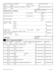 Form 10110 Financial Questionnaire to Establish Indigency - New Jersey, Page 2
