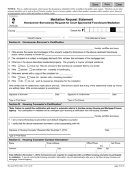 Form 11270 Mediation Request Statement - Homeowner-Borrower(S) Request for Court Sponsored Foreclosure Mediation - New Jersey, Page 9