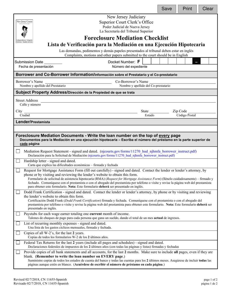 Form 11655 Fill Out, Sign Online and Download Fillable PDF, New Jersey (English/Spanish