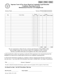 Form 11959 Compliance Reporting Form for Reinstatement From the Cle Ineligible List - New Jersey, Page 2