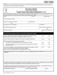 Form 12778 &quot;Tenant Case Information Statement (Tcis)&quot; - New Jersey