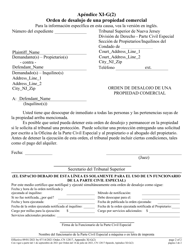 Form 12817 Appendix XI-G (2) &quot;Commercial Warrant of Removal&quot; - New Jersey (English/Spanish), Page 2