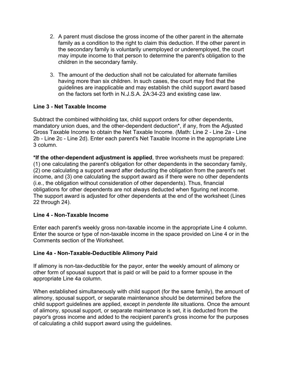 Instructions for Form 10788 Appendix IX-C Child Support Guidelines - Sole Parenting Worksheet - New Jersey, Page 13