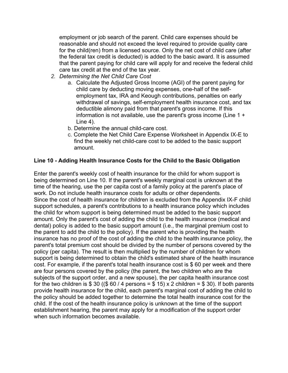 Instructions for Form 10788 Appendix IX-C Child Support Guidelines - Sole Parenting Worksheet - New Jersey, Page 16