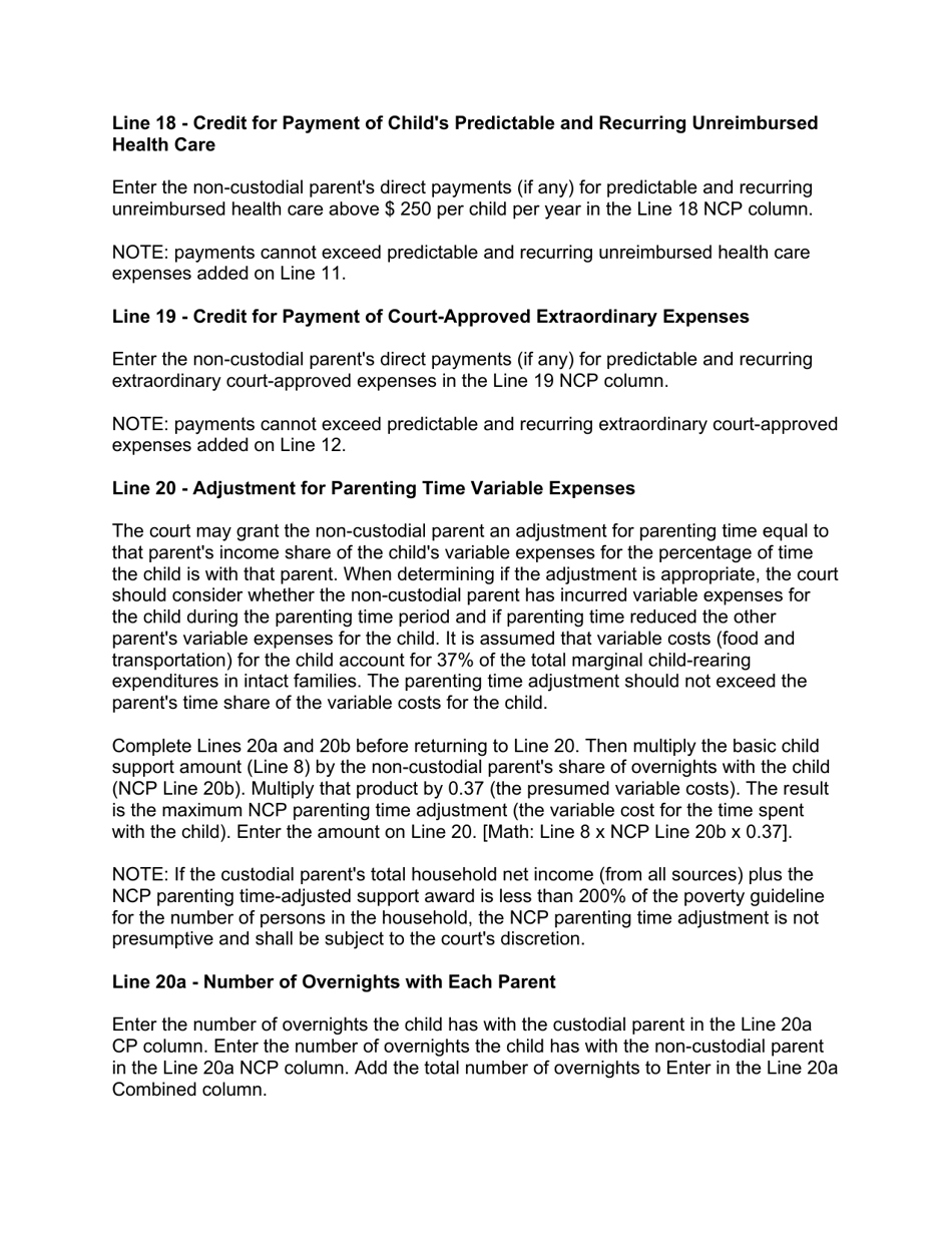 Instructions for Form 10788 Appendix IX-C Child Support Guidelines - Sole Parenting Worksheet - New Jersey, Page 19