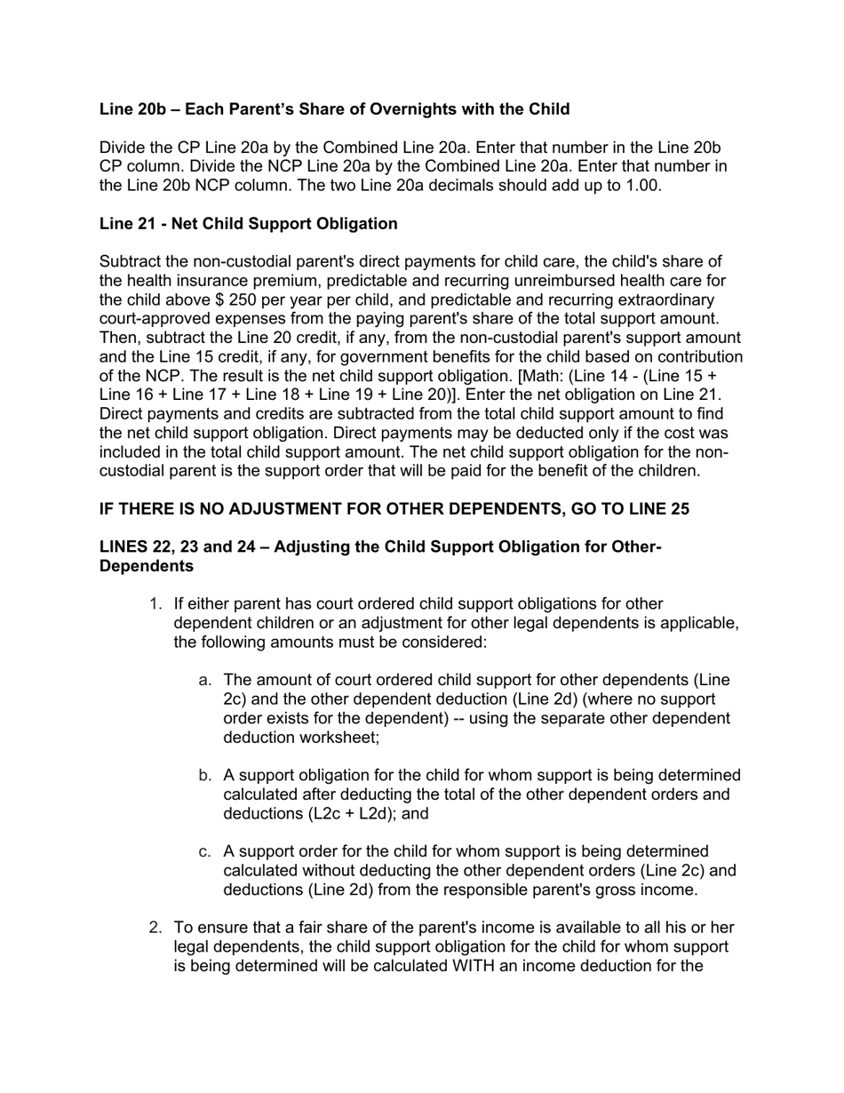 Instructions for Form 10788 Appendix IX-C Child Support Guidelines - Sole Parenting Worksheet - New Jersey, Page 20