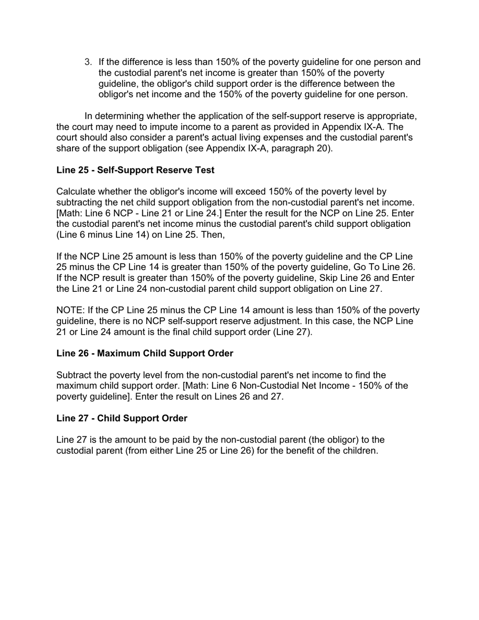 Instructions for Form 10788 Appendix IX-C Child Support Guidelines - Sole Parenting Worksheet - New Jersey, Page 22