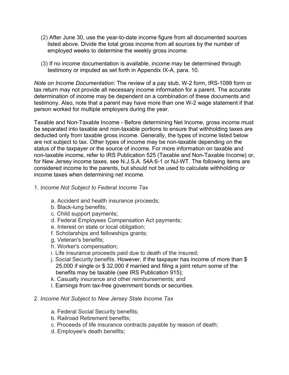 Instructions for Form 10788 Appendix IX-C Child Support Guidelines - Sole Parenting Worksheet - New Jersey, Page 27
