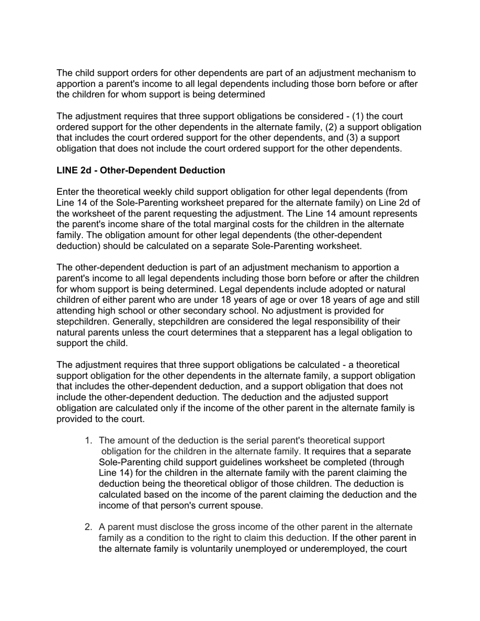 Instructions for Form 10788 Appendix IX-C Child Support Guidelines - Sole Parenting Worksheet - New Jersey, Page 32