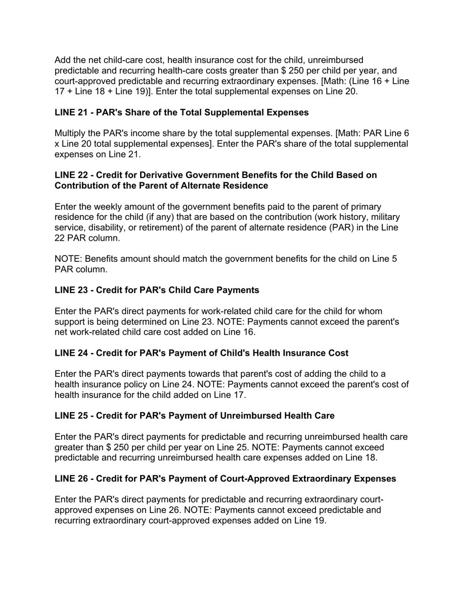 Instructions for Form 10788 Appendix IX-C Child Support Guidelines - Sole Parenting Worksheet - New Jersey, Page 41