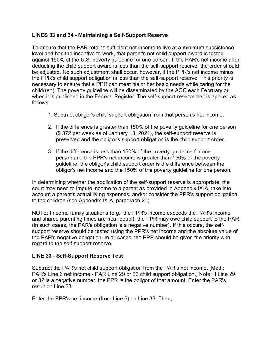 Instructions for Form 10788 Appendix IX-C Child Support Guidelines - Sole Parenting Worksheet - New Jersey, Page 44