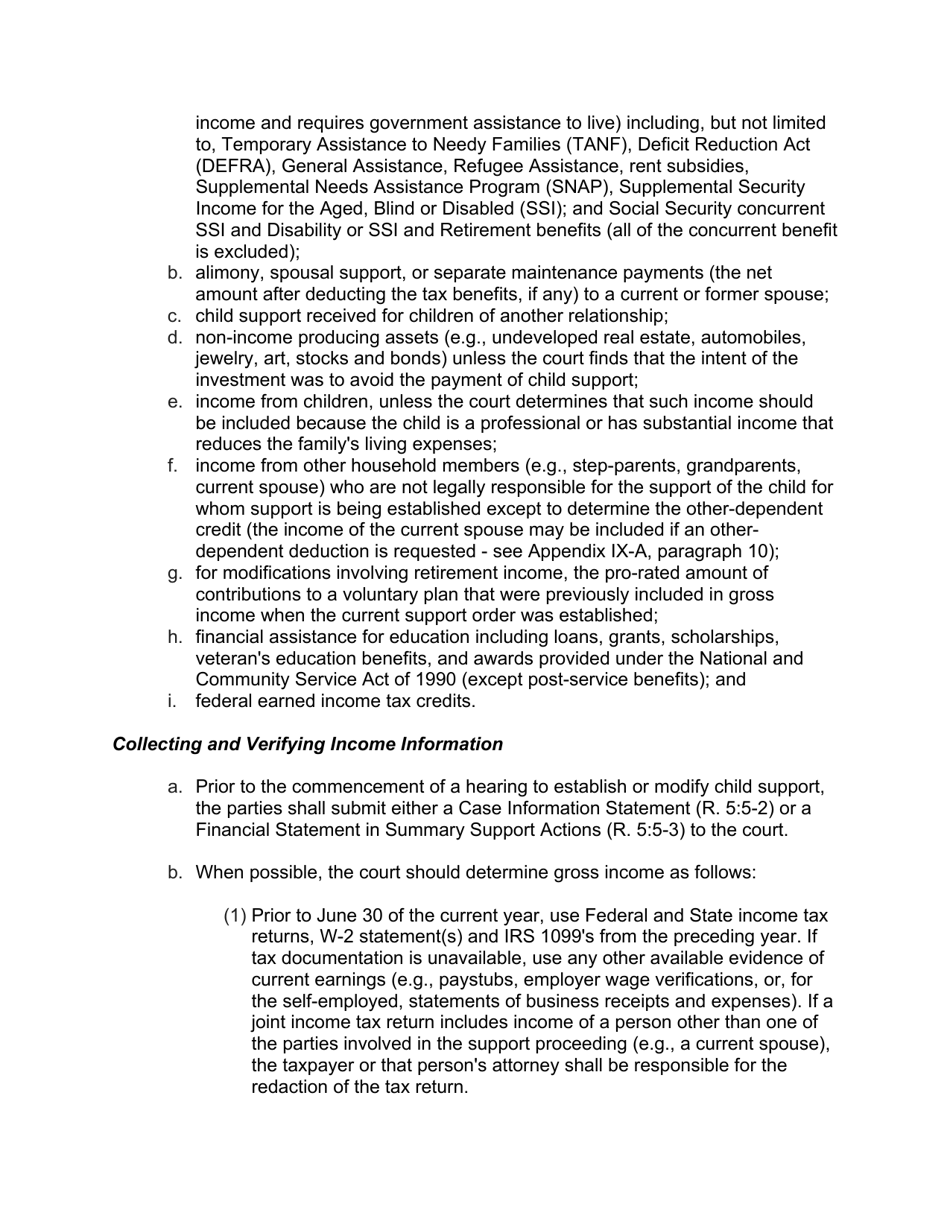 Instructions for Form 10788 Appendix IX-C Child Support Guidelines - Sole Parenting Worksheet - New Jersey, Page 6