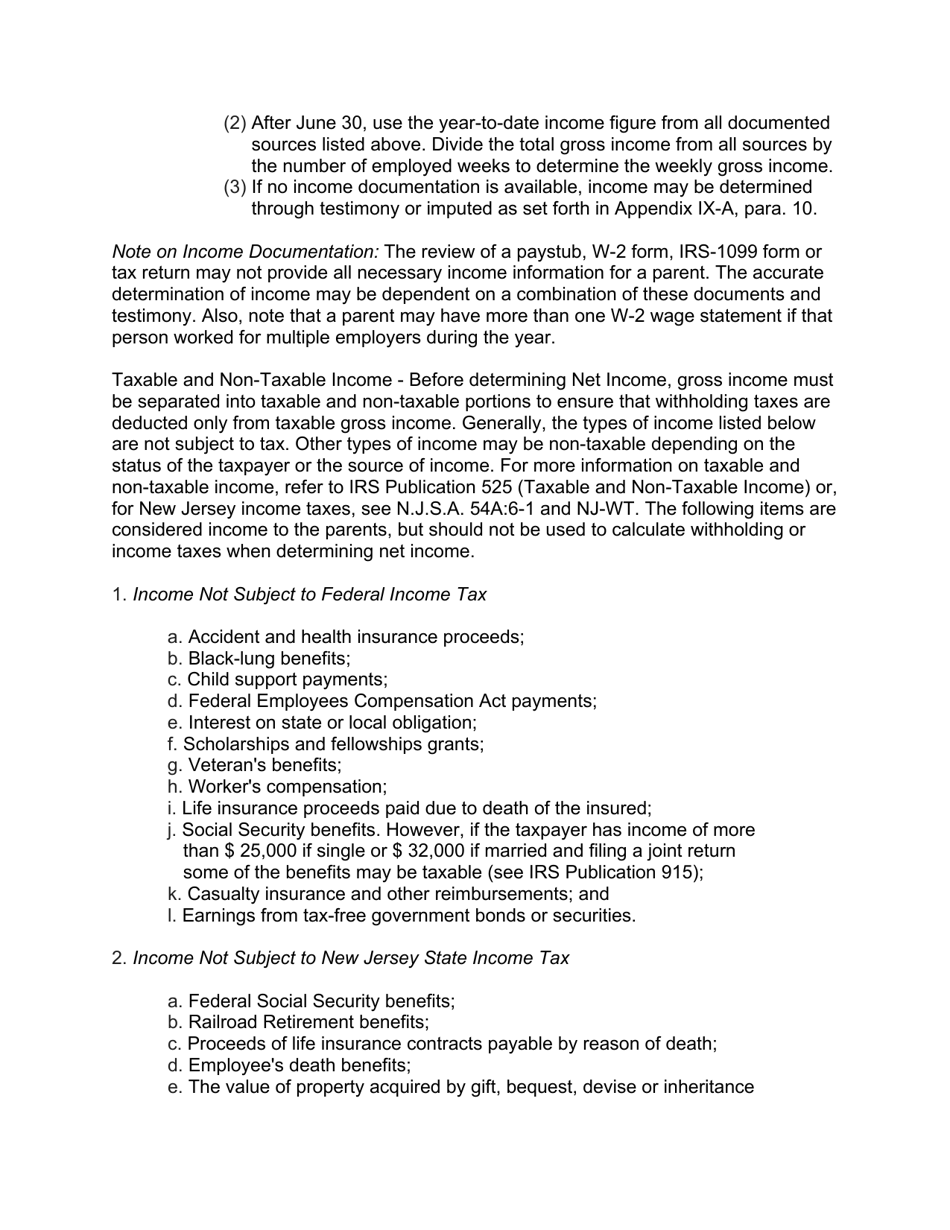 Instructions for Form 10788 Appendix IX-C Child Support Guidelines - Sole Parenting Worksheet - New Jersey, Page 7