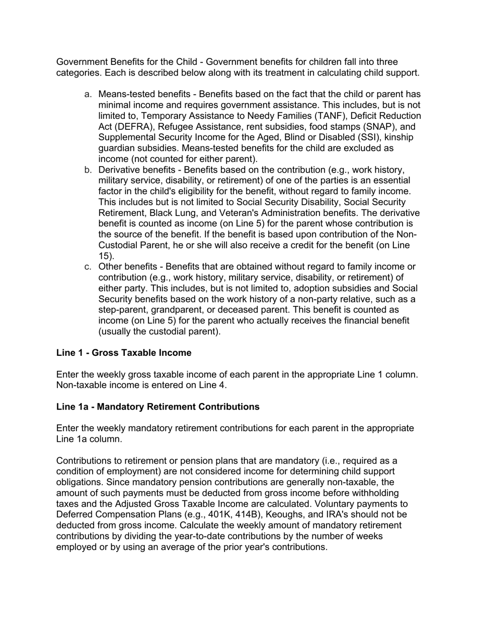 Instructions for Form 10788 Appendix IX-C Child Support Guidelines - Sole Parenting Worksheet - New Jersey, Page 9