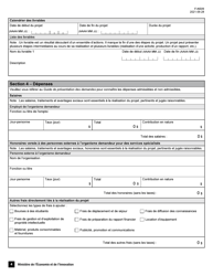Forme F-NS09 Volet 2 Demande D&#039;aide Financiere - Soutien Aux Nouveaux Projets - Programme Novascience - Quebec, Canada (French), Page 4