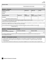 Forme F-NS09 Volet 2 Demande D&#039;aide Financiere - Soutien Aux Nouveaux Projets - Programme Novascience - Quebec, Canada (French), Page 5