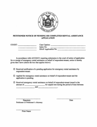 Exhibit 1 Petitioner Notice of Pending or Completed Rental Assistance Application - New York, Page 3