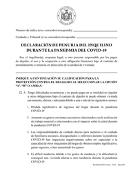 Declaracion De Penuria Del Inquilino Durante La Panedmia Del Covid-19 - New York (Spanish), Page 2