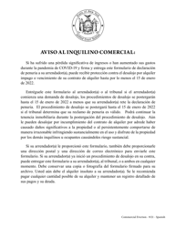 Document preview: Declaracion De Penuria Del Inquilino Comercial Durante La Pandemia De Covid-19 - New York (Spanish)