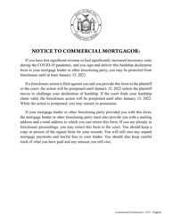 Document preview: Commercial Mortgagor's Declaration of Covid-19-related Hardship - New York