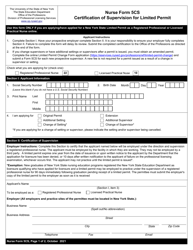 Nurse Form 5CS Certification of Supervision for Limited Permit - New York