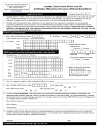 Document preview: Licensed Clinical Social Worker Form 4B Certification of Experience for Licensed Clinical Social Worker - New York