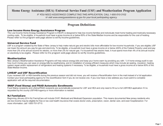 Home Energy Assistance (Hea)/Universal Service Fund (Usf) and Weatherization Application - New Jersey, Page 2