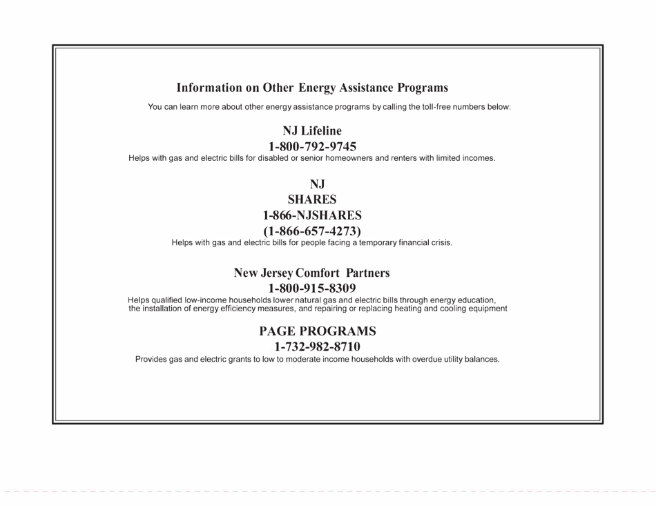 Home Energy Assistance (Hea) / Universal Service Fund (Usf) and Weatherization Application - New Jersey, Page 8
