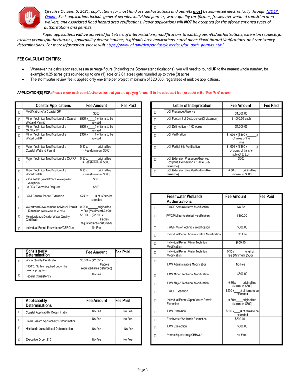 Application Form for Permit(S) / Authorization(S) - New Jersey, Page 3