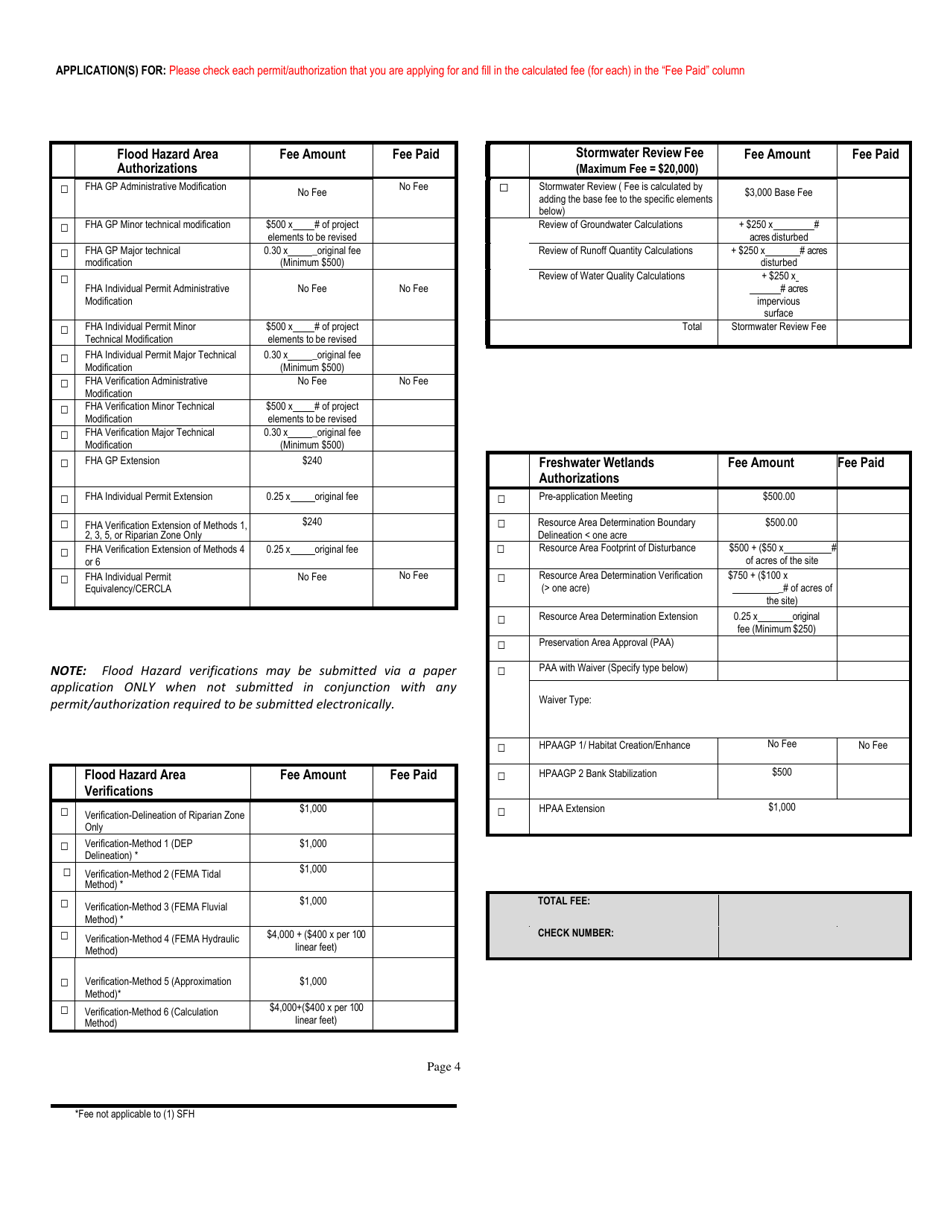 Application Form for Permit(S) / Authorization(S) - New Jersey, Page 4