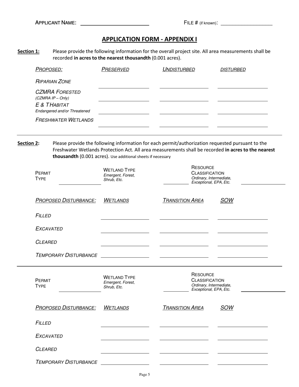 Application Form for Permit(S) / Authorization(S) - New Jersey, Page 5