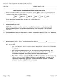 Emission Reduction Credit (Erc) Quantification Form (Attainment (Psd) Netting Only) - New York, Page 2