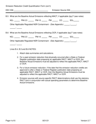 Emission Reduction Credit (Erc) Quantification Form (Attainment (Psd) Netting Only) - New York, Page 4