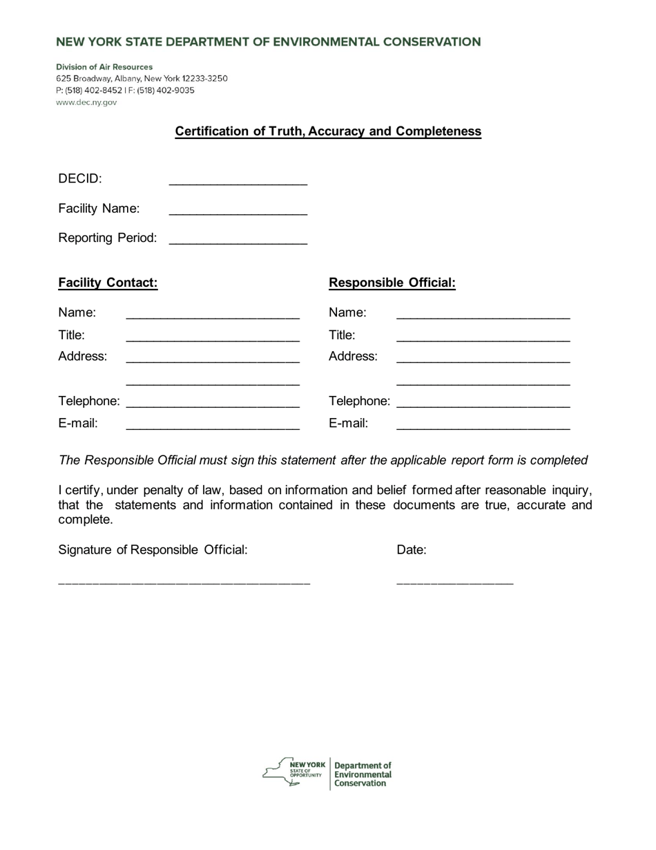 Attachment 2 Title V Annual Compliance Certification Report - New York, Page 2