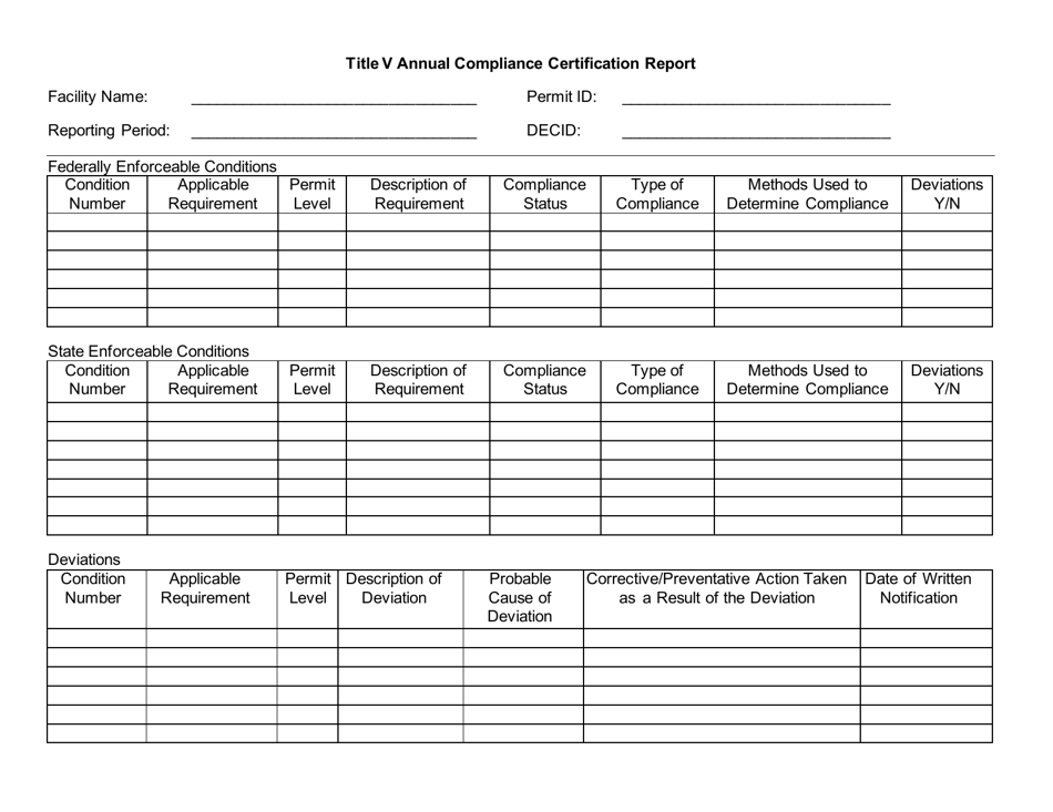 Attachment 2 Title V Annual Compliance Certification Report - New York, Page 3