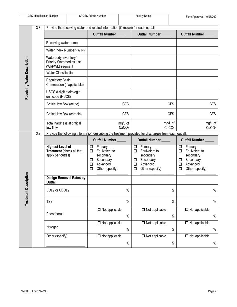 DEC Form NY-2A Application for Spdes Permit to Discharge Wastewater - New and Existing Publicly Owned Treatment Works - New York, Page 19