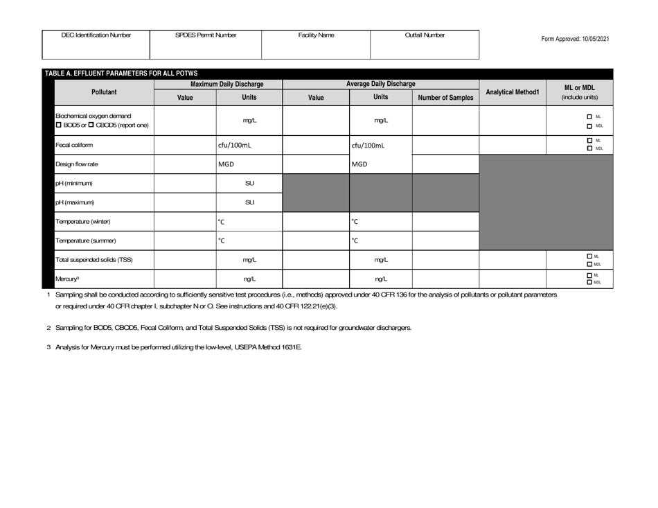 DEC Form NY-2A Application for Spdes Permit to Discharge Wastewater - New and Existing Publicly Owned Treatment Works - New York, Page 25