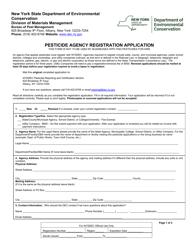 Pesticide Agency Registration Application - New York