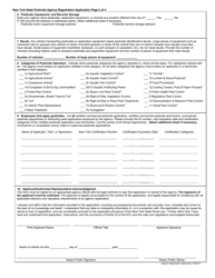 Pesticide Agency Registration Application - New York, Page 2