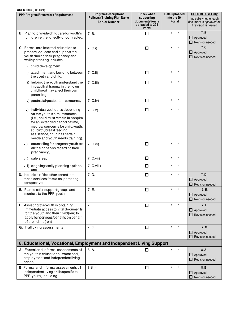 Form OCFS-5380 Prenatal / Postpartum / Parenting Program (PPP) Application Checklist - New York, Page 4