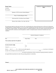 Self-certification Form for Architects and Engineers - New York, Page 3