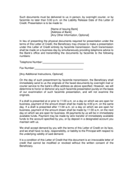 Irrevocable Letter of Credit Template - North Carolina, Page 3