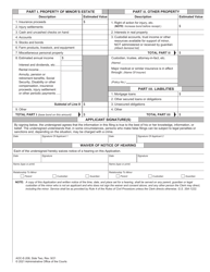 Form AOC-E-208 Application for Appointment of Guardian for a Minor - North Carolina, Page 2